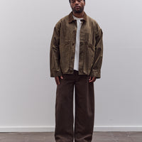 7115 by Szeki Waxed Panel Pockets Shirt Jacket Unisex, Olive Brown