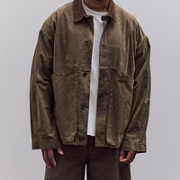 7115 by Szeki Waxed Panel Pockets Shirt Jacket Unisex, Olive Brown