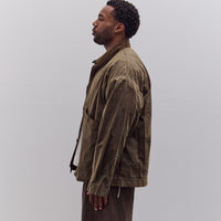 7115 by Szeki Waxed Panel Pockets Shirt Jacket Unisex, Olive Brown
