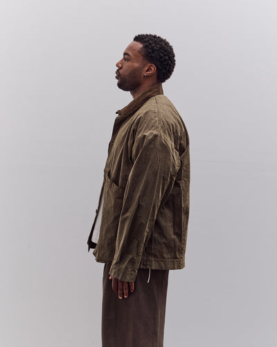 7115 by Szeki Waxed Panel Pockets Shirt Jacket Unisex, Olive Brown