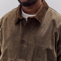 7115 by Szeki Waxed Panel Pockets Shirt Jacket Unisex, Olive Brown