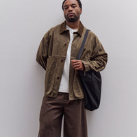 7115 by Szeki Waxed Panel Pockets Shirt Jacket Unisex, Olive Brown