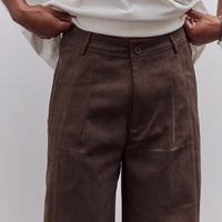 7115 by Szeki Straight Legged Trouser Unisex, Taupe Brown