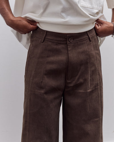 7115 by Szeki Straight Legged Trouser Unisex, Taupe Brown