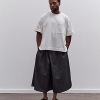 7115 by Szeki Soft Denim Pleated Culotte Unisex, Black