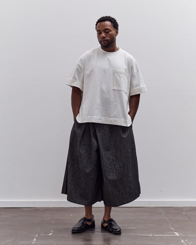 7115 by Szeki Soft Denim Pleated Culotte Unisex, Black