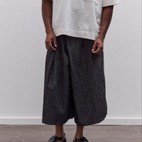 7115 by Szeki Soft Denim Pleated Culotte Unisex, Black