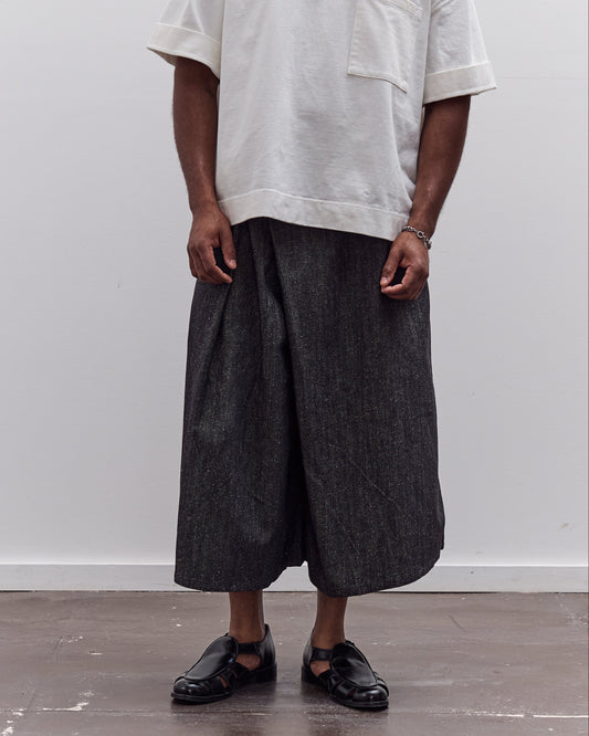 7115 by Szeki Soft Denim Pleated Culotte Unisex, Black