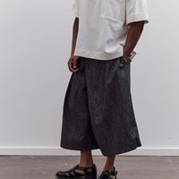 7115 by Szeki Soft Denim Pleated Culotte Unisex, Black