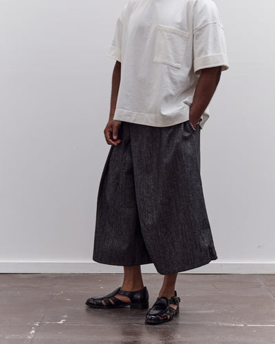 7115 by Szeki Soft Denim Pleated Culotte Unisex, Black