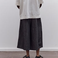 7115 by Szeki Soft Denim Pleated Culotte Unisex, Black