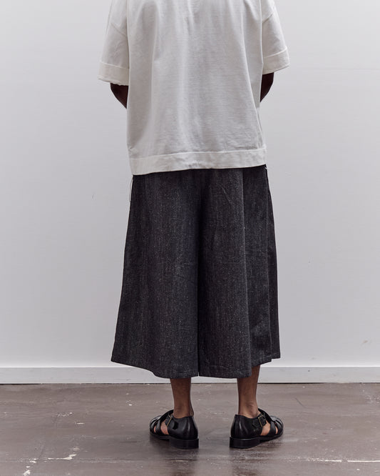 7115 by Szeki Soft Denim Pleated Culotte Unisex, Black