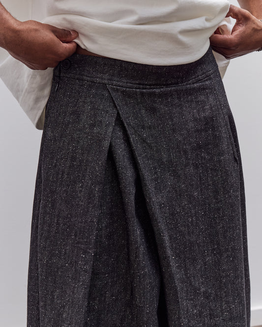 7115 by Szeki Soft Denim Pleated Culotte Unisex, Black