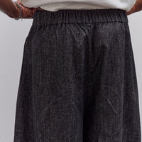 7115 by Szeki Soft Denim Pleated Culotte Unisex, Black
