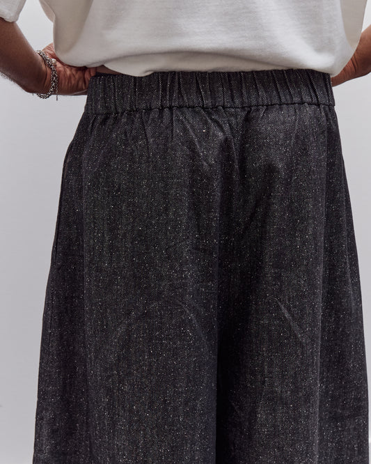 7115 by Szeki Soft Denim Pleated Culotte Unisex, Black