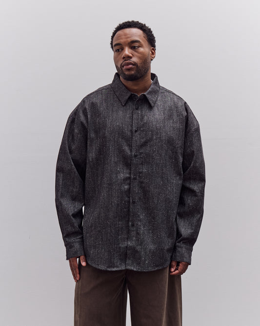 Soft Denim Dolman Shirt Unisex, Black