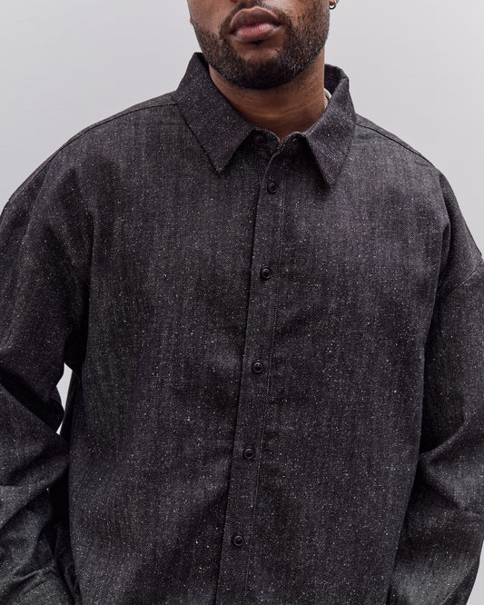 Soft Denim Dolman Shirt Unisex, Black