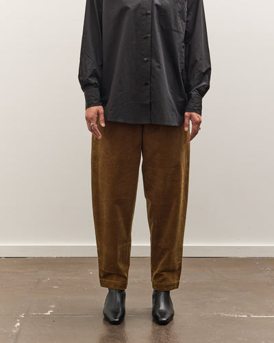 7115 by Szeki Corduroy Elastic Pull-Up Trouser, Sepia Brown