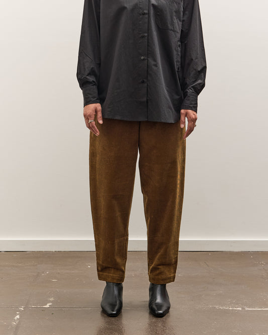 7115 by Szeki Corduroy Elastic Pull-Up Trouser, Sepia Brown
