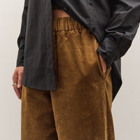 7115 by Szeki Corduroy Elastic Pull-Up Trouser, Sepia Brown