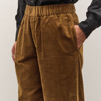 7115 by Szeki Corduroy Elastic Pull-Up Trouser, Sepia Brown