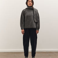 7115 by Szeki Corduroy Elastic Pull-Up Trouser, Black