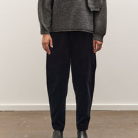 7115 by Szeki Corduroy Elastic Pull-Up Trouser, Black