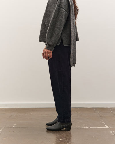 7115 by Szeki Corduroy Elastic Pull-Up Trouser, Black