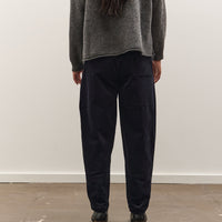 7115 by Szeki Corduroy Elastic Pull-Up Trouser, Black
