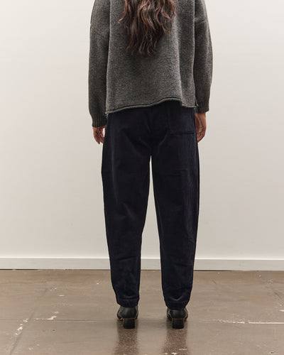 7115 by Szeki Corduroy Elastic Pull-Up Trouser, Black