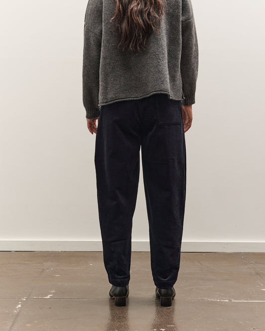 7115 by Szeki Corduroy Elastic Pull-Up Trouser, Black