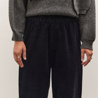 7115 by Szeki Corduroy Elastic Pull-Up Trouser, Black