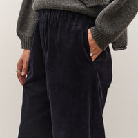 7115 by Szeki Corduroy Elastic Pull-Up Trouser, Black