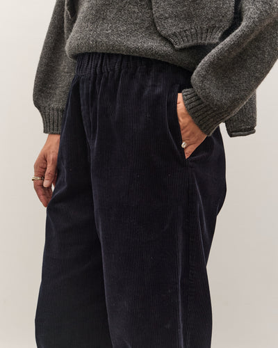 7115 by Szeki Corduroy Elastic Pull-Up Trouser, Black
