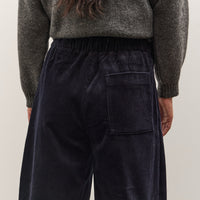 7115 by Szeki Corduroy Elastic Pull-Up Trouser, Black