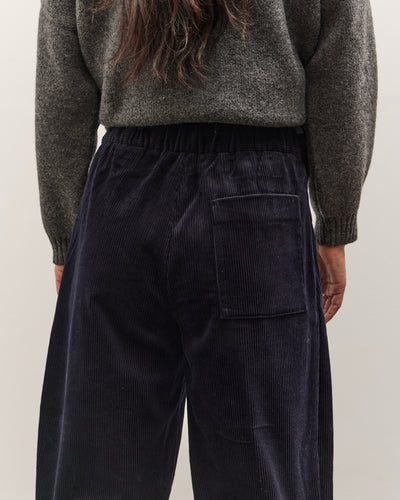 7115 by Szeki Corduroy Elastic Pull-Up Trouser, Black