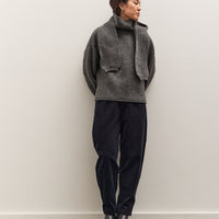 7115 by Szeki Corduroy Elastic Pull-Up Trouser, Black