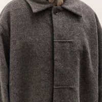 7115 by Szeki Cuffed Wool Coat, Heathered Taupe