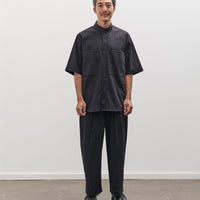 7115 by Szeki Unisex Double Pocket Shirt, Textured Black