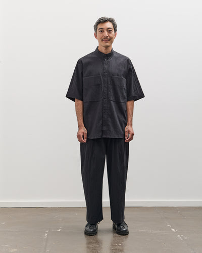 7115 by Szeki Unisex Double Pocket Shirt, Textured Black