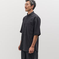 7115 by Szeki Unisex Double Pocket Shirt, Textured Black