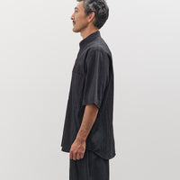 7115 by Szeki Unisex Double Pocket Shirt, Textured Black