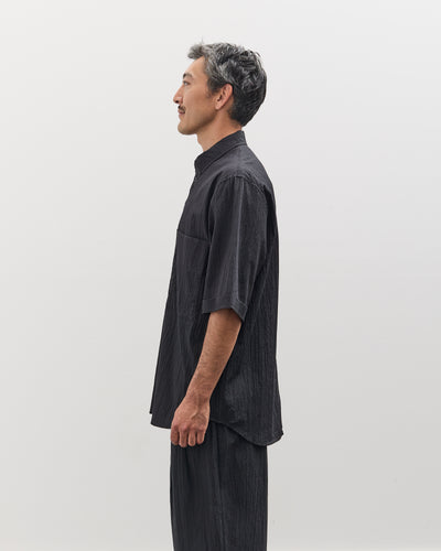 7115 by Szeki Unisex Double Pocket Shirt, Textured Black