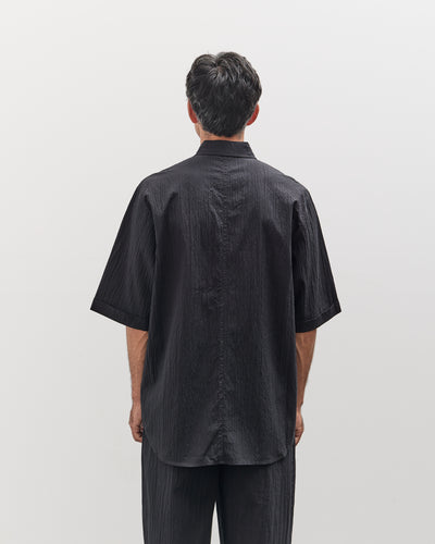 7115 by Szeki Unisex Double Pocket Shirt, Textured Black