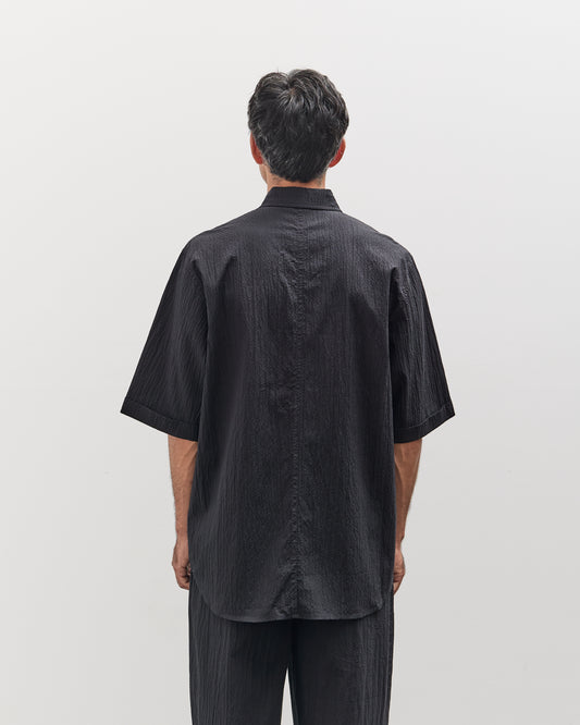7115 by Szeki Unisex Double Pocket Shirt, Textured Black