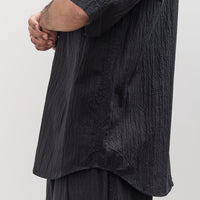 7115 by Szeki Unisex Double Pocket Shirt, Textured Black