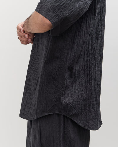 7115 by Szeki Unisex Double Pocket Shirt, Textured Black