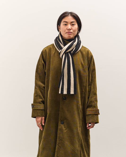 7115 by Szeki Long Scarf, Beige Stripes