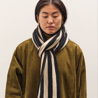 7115 by Szeki Long Scarf, Beige Stripes