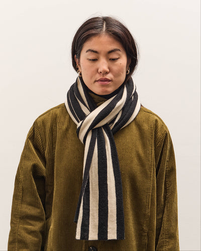 7115 by Szeki Long Scarf, Beige Stripes